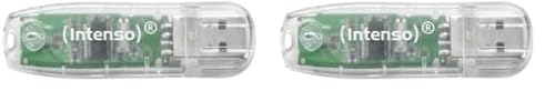 Intenso Rainbow Line 32 GB USB-Stick USB 2.0, Durchsichtig, Schwarz (Packung mit 2) von Intenso