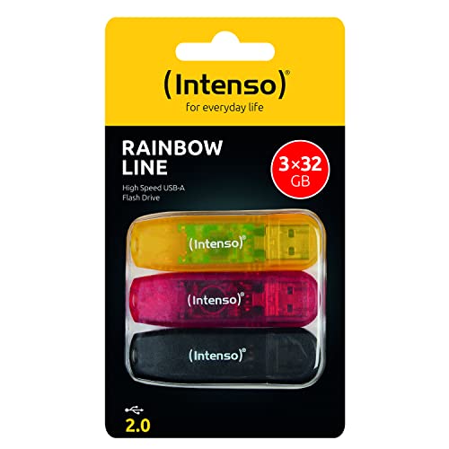 Intenso Rainbow Line 3x32 GB USB-Stick USB 2.0, gelb, rot und schwarz Intenso Rainbow Line 3x32 GB USB-Stick USB 2.0, gelb, rot und schwarz von Intenso