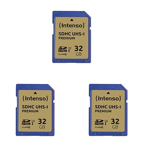 Intenso SDHC UHS-I 32GB Class 10 Speicherkarte blau, 3er Pack von Intenso