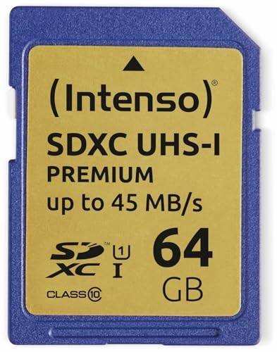 Intenso Premium SDXC UHS-I 64GB Class 10 Speicherkarte blau, 1 Stück von Intenso