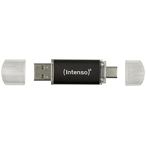 Intenso Twist Line 128 GB, Dual USB-Stick 3.2 Gen 1x1, USB-C und USB-A, 70MB/s, Anthrazit von Intenso
