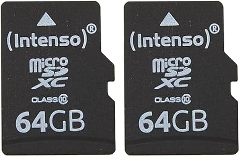 Intenso microSDXC 64GB Class 10 Speicherkarte inkl. SD-Adapter, schwarz (Packung mit 2) von Intenso