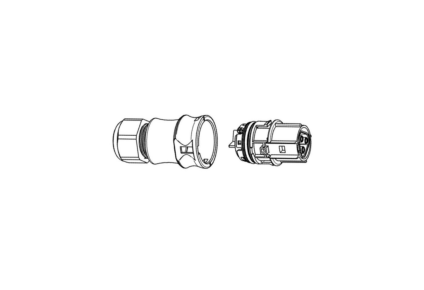 IntentGroup Gartenstecker Buchse Female dreiadrig Wieland RST20i3 schwarz Gesis (1-St., 1x Buchse für ein dreiadriges Kabel, Wieland) mit Zugentlastung von IntentGroup