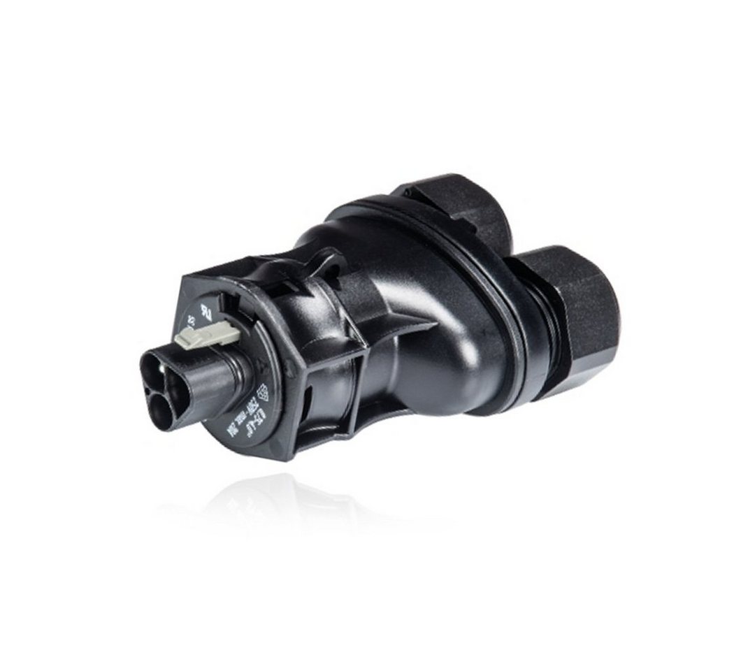 IntentGroup Gartenstecker Stecker Doppelanschluss Splitter Anschluss dreipolig Wieland RST20i3 (1-St., 1x Stecker mit Doppelanschluss Wieland RST20i3 schwarz) Doppelanschluss mit Zugentlastung von IntentGroup