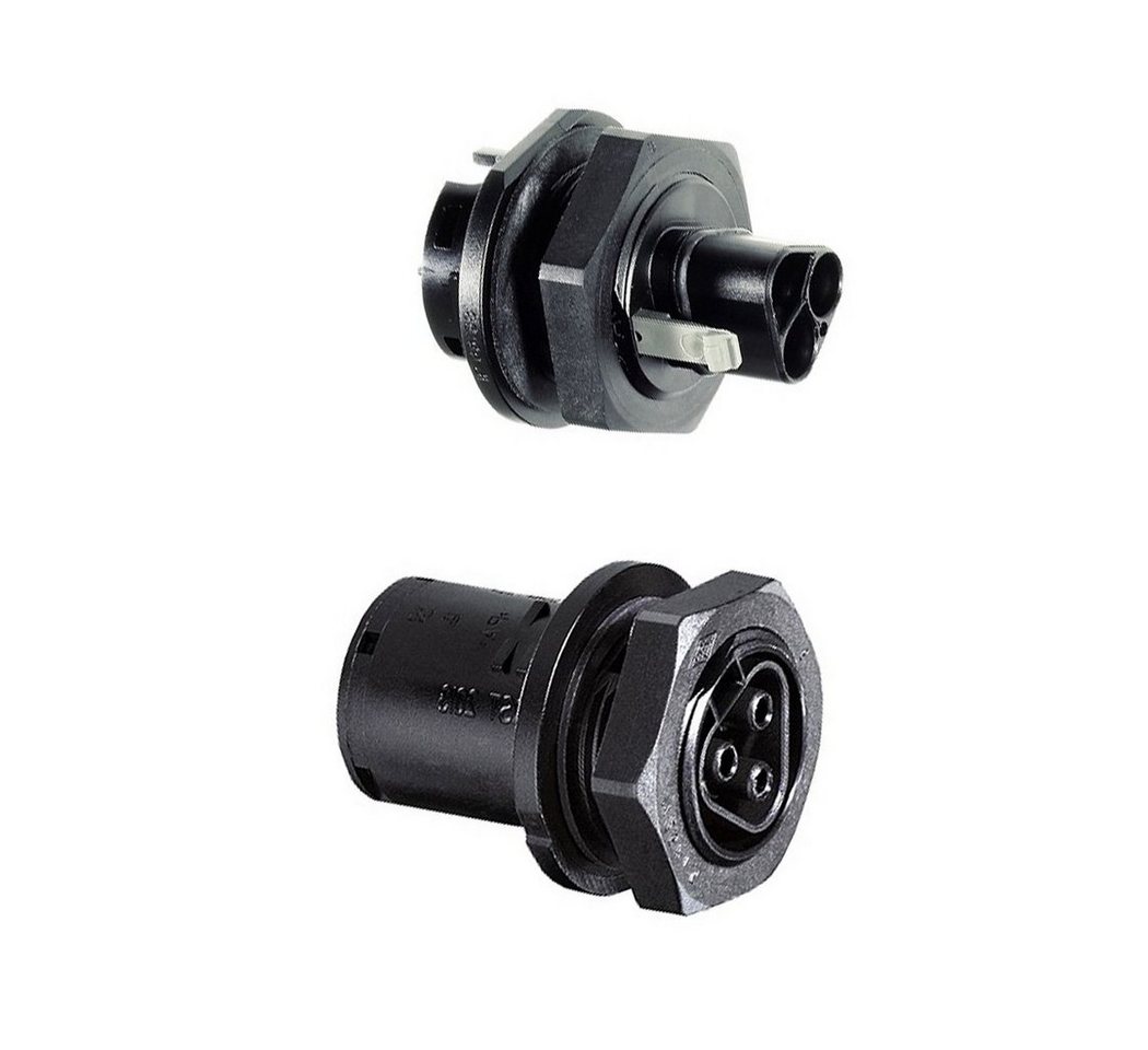 IntentGroup Gartenstecker Stecker Male + Buchse Female dreiadrig Wieland Gehäuse / Wand RST20i3 (1-St., 1x Stcker für Gehäuse Wand Female dreiadrig Wieland RST 20i3) Einbauoption mit Befestigungsschraube von IntentGroup