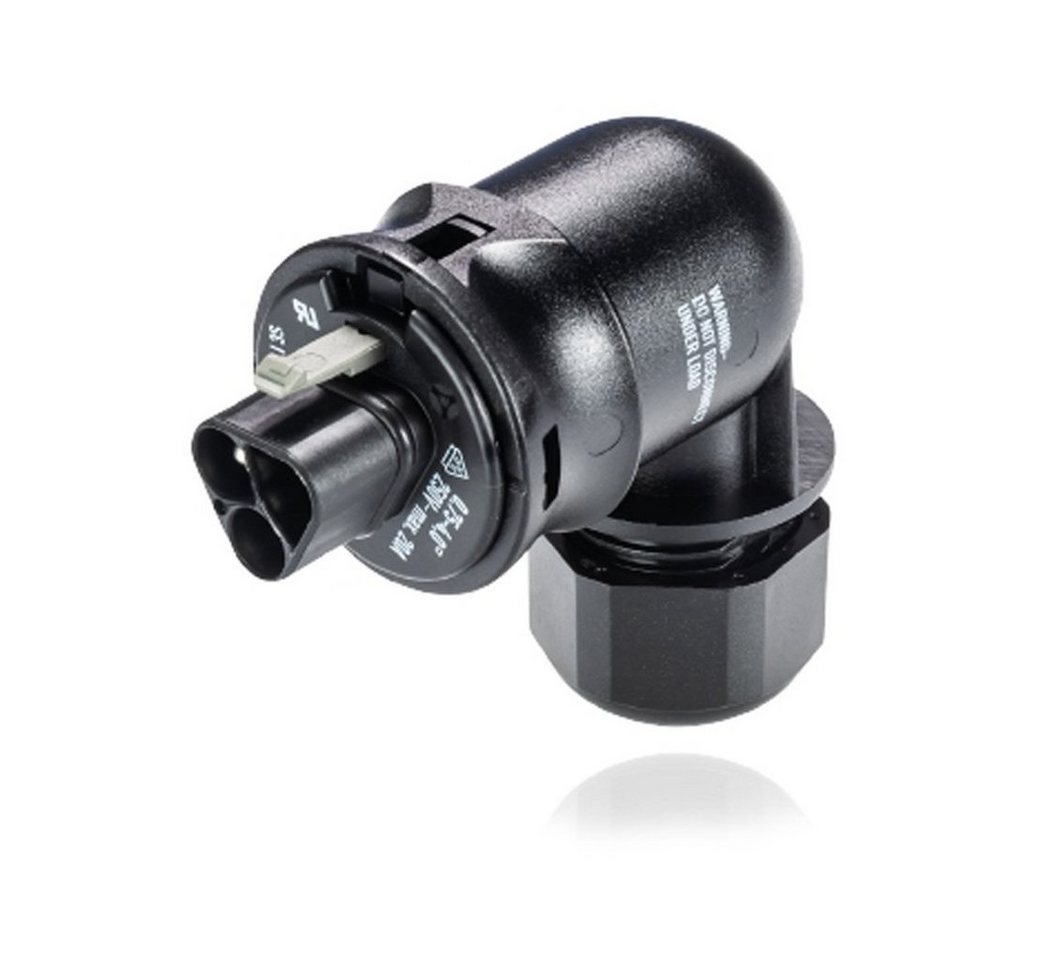 IntentGroup Gartenstecker Stecker Male dreiadrig gewinkelt Wieland RST20i3 schwarz (1-St., 1x Stecker für ein dreiadriges Kabel gewinkelt, Wieland) gewinkelt mit Zugentlastung von IntentGroup