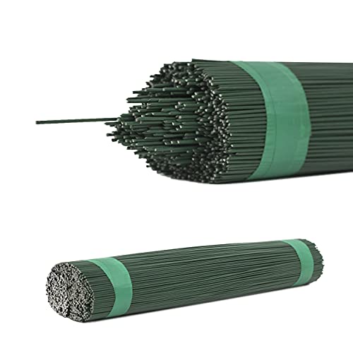 Steckdraht GRÜN & BLAU geglüht 300mm lang - Draht zum basteln, Basteldraht, Blumendraht Bindedraht DIY Floristik zum basteln für Trockenblumen Blumenkranz (1,0 mm x 300 mm Grün 100 Stück) von Inter Flowers GmbH