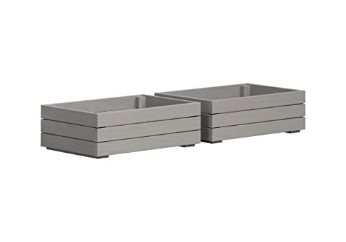 Inter-Furn Arona 2er Set Kiste, Kiefernholz, Kiefer Massiv Grau, 45 x 15 x 32 cm von Inter-Furn