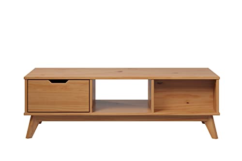 Inter-Furn Couchtisch, Kiefernholz, Kiefer Massiv-Honig/Grau/Weiß, 120 x 39 x 55 cm von Inter-Furn