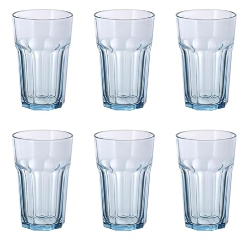 6-er Set Gläser Ikea POKAL hellblau - Glas für Cocktail Longdrink Wasser Tee Kaffee - 350ml - 14cm hoch - spülmaschinenfest von Inter IKEA Systems B.V