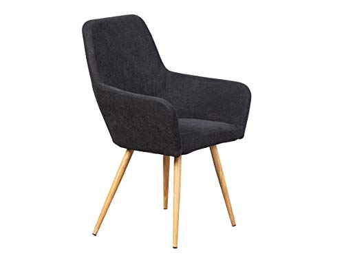 2er-Set Sessel, mit Holzgestell und dunkelgrauem Samtbezug, 62x60x93 cm von Inter Link