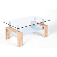 Couchtisch aus Glas und MDF-Eiche-Finish von Inter Link