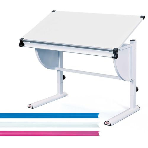 Höhenverstellbarer Schreibtisch mit kippbarer Ablage, weiß, 110x60x63-93 cm von Inter Link