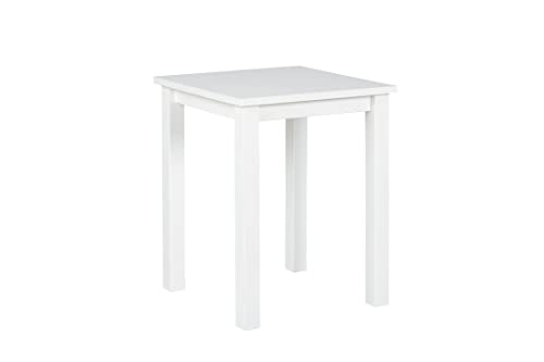Inter Link - Beistelltisch Holz - Kleiner Tisch aus Kiefer Massivholz mit Natürlicher Maserung - FSC-Zertifiziert - Holztisch als Couchtisch, Sofatisch, Wohnzimmertisch - 45 x 45 x 55 cm - Weiss von Inter Link