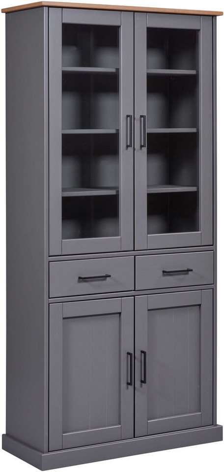 Inter Link Buffet Vitrine Forenzo (1-St) Kiefer Massiv, FSC®, Landhaus, BxTxH: ca. 90 x 38,4 x 190 cm von Inter Link