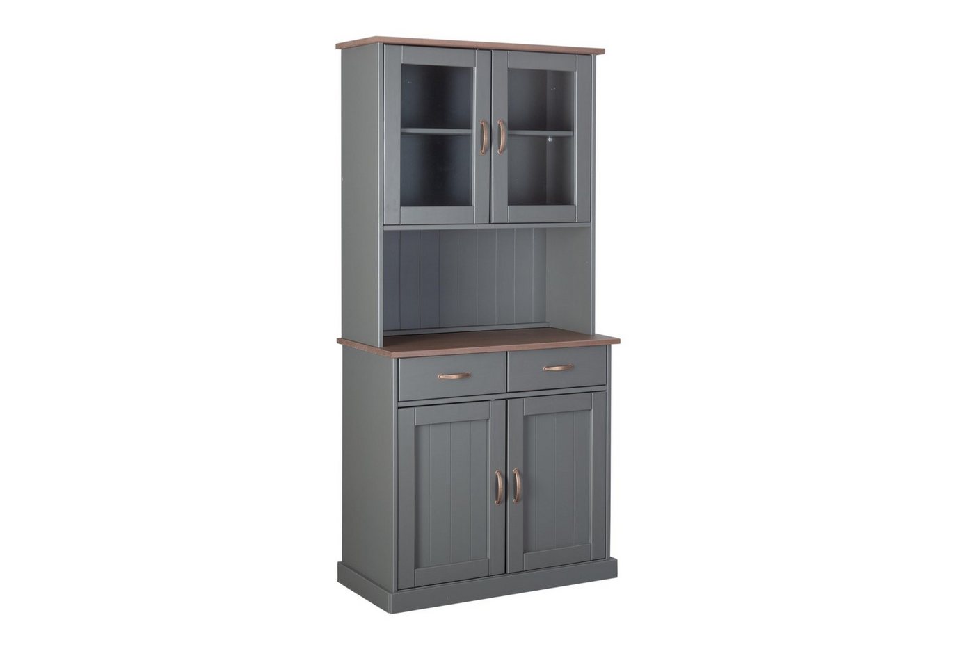 Inter Link Buffet aus Massivholz/MDF in Grau/Sepia-braun mit 2 Schubladen und 4 Türen (BxHxT 90 x 190 x 45 cm) von Inter Link