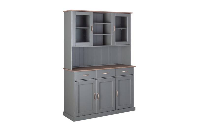 Inter Link Buffet aus Massivholz/MDF in Grau/Sepia-braun mit 3 Schubladen und 5 Türen (BxHxT 131 x 190 x 45 cm) von Inter Link