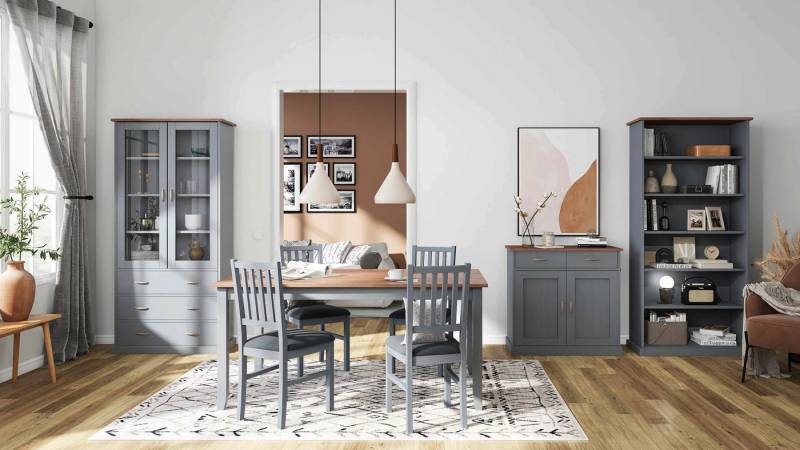 Inter Link Buffet Luzerna 5.1 Massivholz Geschirrschrank, viel Stauraum, lackiert, Landhaus Charme von Inter Link