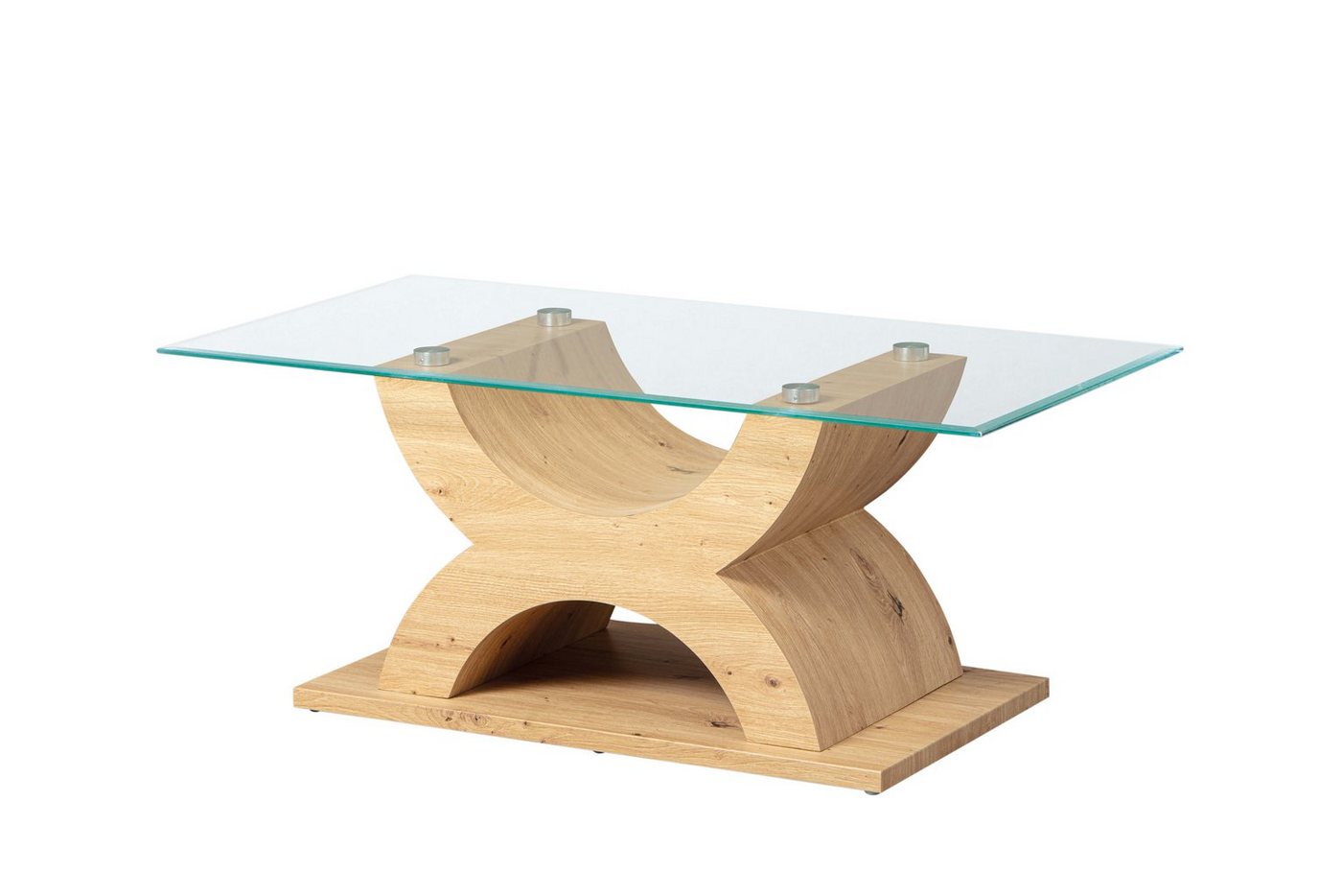 Inter Link Couchtisch X-TYPE, moderner Couchtisch, mit Sicherheitsglas von Inter Link