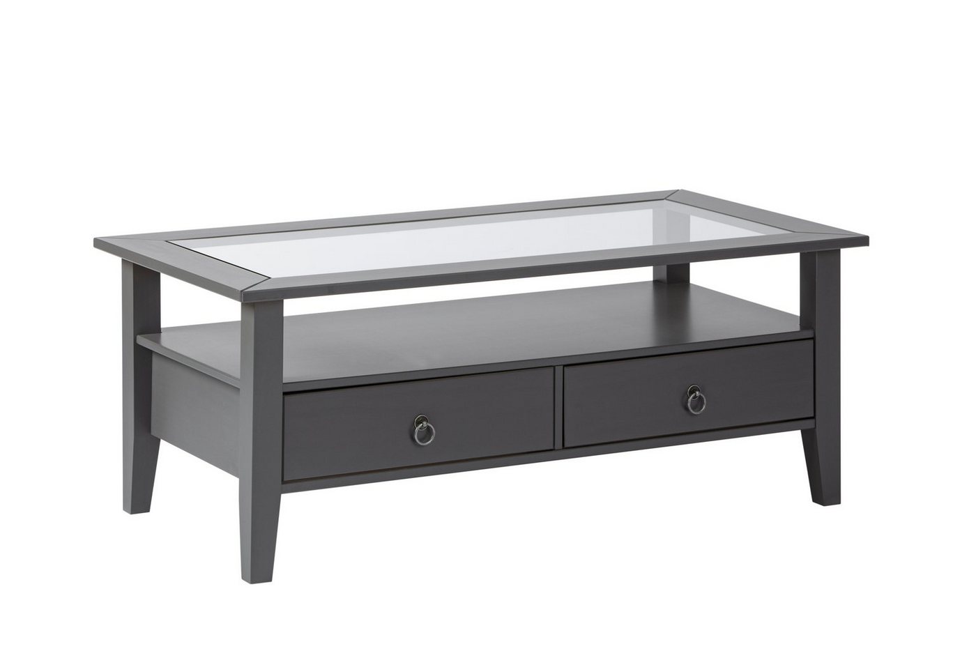 Inter Link Couchtisch PROVENCE 7 GRIS, aus Massivholz, zeitloser Landhausstil, Sicherheitsglas, mit Schublade von Inter Link