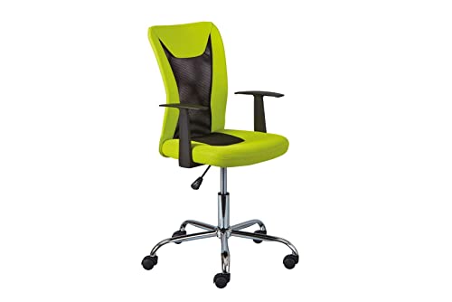 Inter Link – Kinderdrehstuhl – Bürostuhl drehbar – Ergonomischer Bürostuhl – Office Stuhl – Höhenverstellbar – Atmungsaktiv – Grün und schwarz - Donny von Inter Link