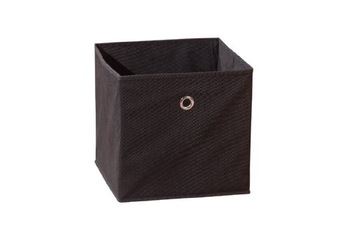 Inter Link – Faltbare Aufbewahrungsbox – Klappbarer Objekthalter – Stoff Faltbox – Aufbewahrungsbox für Raumteiler oder Regale – 32 x 32 x 32 cm – Mit Fingerloch – Winny – Schwarz von Inter Link