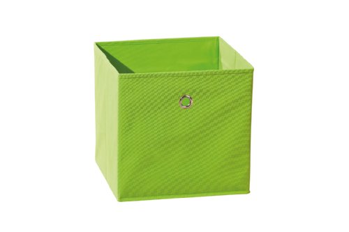 Inter Link – Faltbare Aufbewahrungsbox – Klappbarer Objekthalter – Stoff Faltbox – Aufbewahrungsbox für Raumteiler oder Regale – 32 x 32 x 32 cm – Mit Fingerloch – Winny – Grün von Inter Link