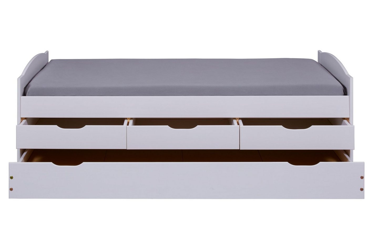 Inter Link Funktionsbett Ulli, mit ausziehbarer Liegefläche 90x190, inkl. Lattenrost, aus Massivholz, mit 3 herausnehmbaren Schubladen von Inter Link
