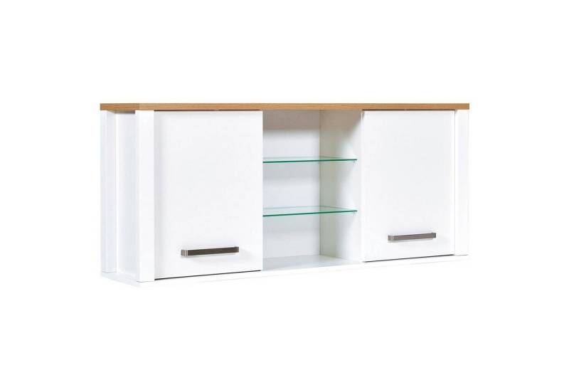 Inter Link Hängeschrank SICILIA, Artisan Eiche Dekor, Weiß, 2 Türen, B 130 x H 57 x T 33 cm von Inter Link
