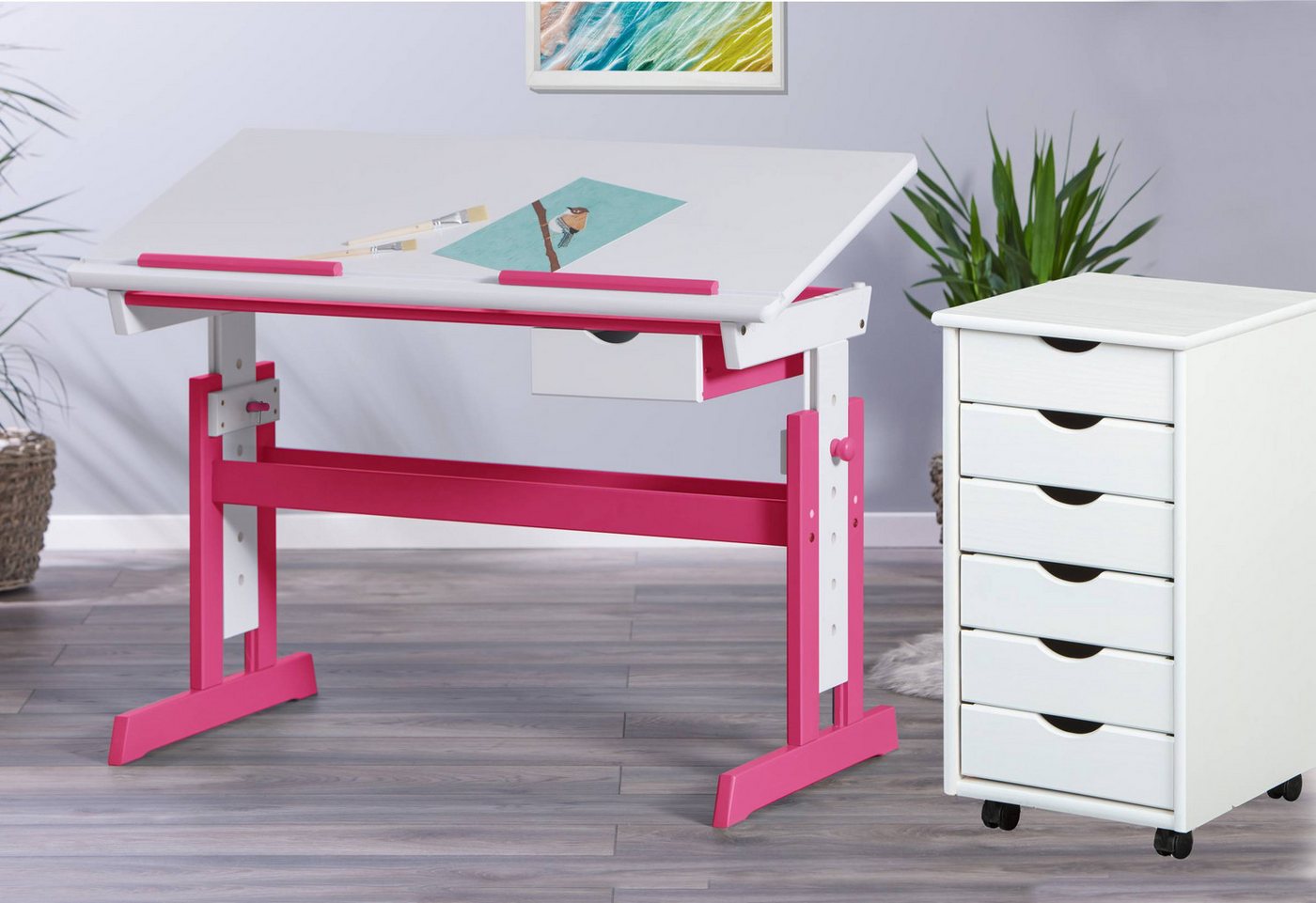 Inter Link Kinderschreibtisch Schülerschreibtisch PIJII in der Farbe pink weiß Inter Link Kinderschreibtisch Schülerschreibtisch PIJII in der Farbe pink weiß von Inter Link