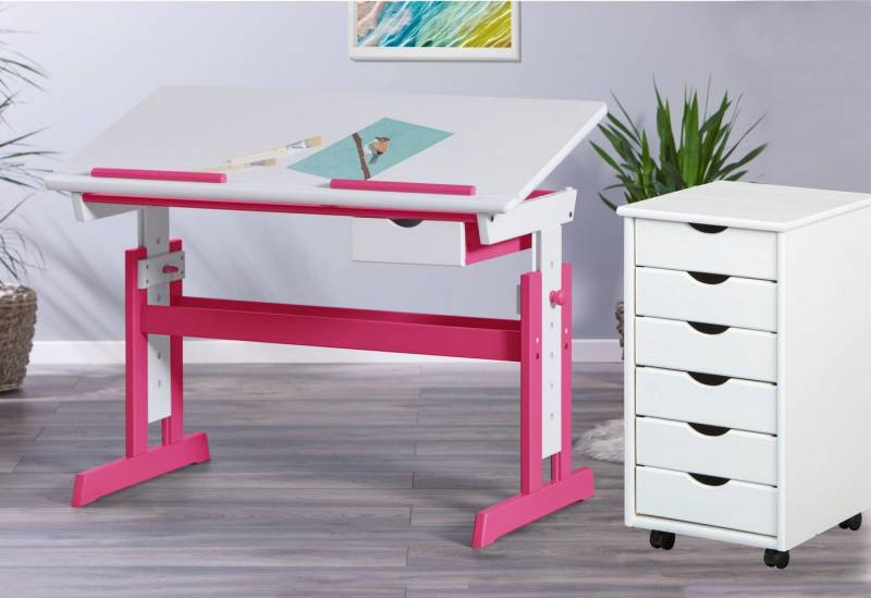 Inter Link Kinderschreibtisch Schülerschreibtisch PIJII in der Farbe pink weiß Inter Link Kinderschreibtisch Schülerschreibtisch PIJII in der Farbe pink weiß von Inter Link
