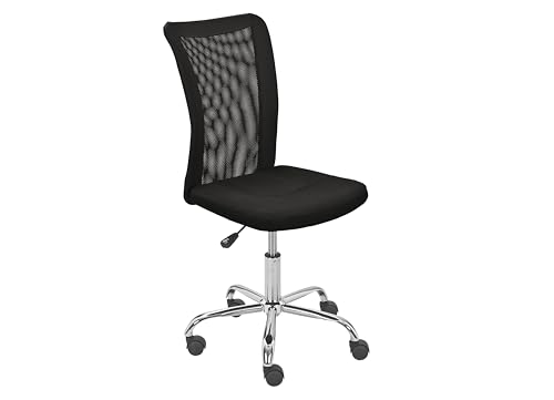 Inter Link - Kinderschreibtischstuhl - Ergonomischer Drehsessel - Höhenverstellbar - Verchromter Metallfuß- Atmungsaktiver Mesh-Gewebebezug - 360° drehbar - Schwarz- Bonnie von Inter Link