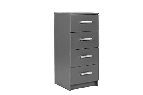 Inter Link - Kommode - Nachtschrank - Nachtkommode - 4 Schubladen - Grau - Elenzio 4S von Inter Link