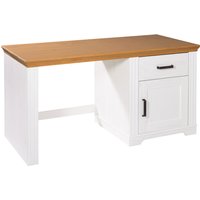 Inter Link Maluna Schreibtisch Massivholz Kiefer Weiß/Oak Colori von Inter Link