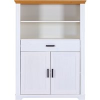 Inter Link Maluno Highboard Massivholz Kiefer Weiß/Oak Colori von Inter Link