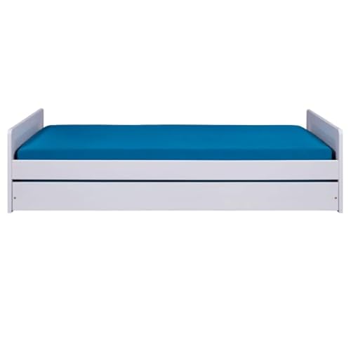 Inter Link - Funktionsbett - Kinderbett - Einzelbett mit Stauraum - Bett mit Schubladen - 2 Liegeflächen 90x190cm - Kiefer massivholz - inkl. Lattenrost - Weiß lackiert - Surf von Inter Link