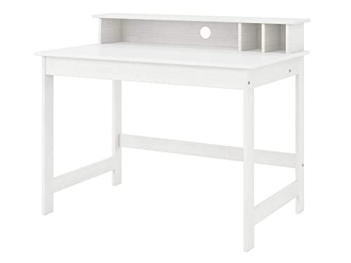 Inter Link - Schreibtisch aus massivem Kiefernholz - Computertisch - Arbeitsplatz -Bürotisch - Robust, Stabil und Zeitlos - Mit Kabelloch 110x68,50x76-91 cm - Hilda von Inter Link