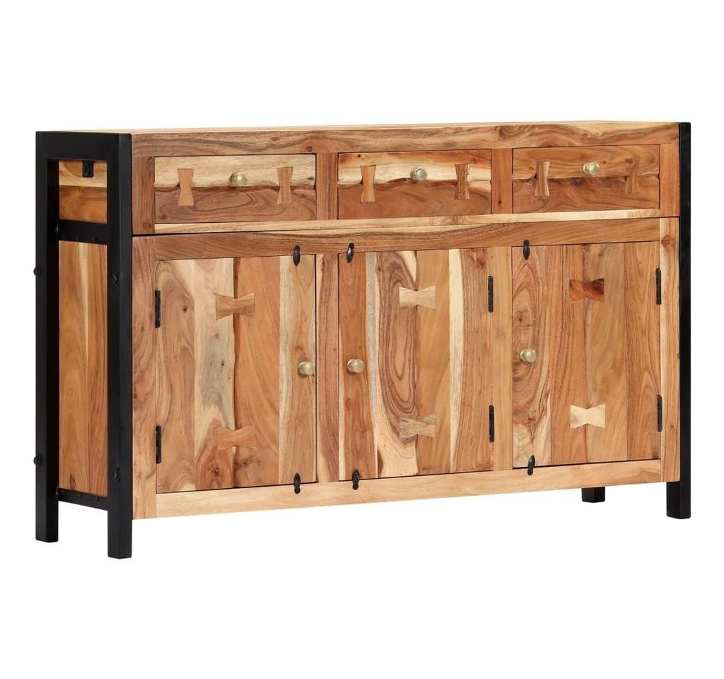 möbelando Sideboard 298513 (LxBxH 35 x 120 x 75 cm), aus Massivholz mit Stahlgestell in natur mit 3 Schubladen und 3 Türen von möbelando