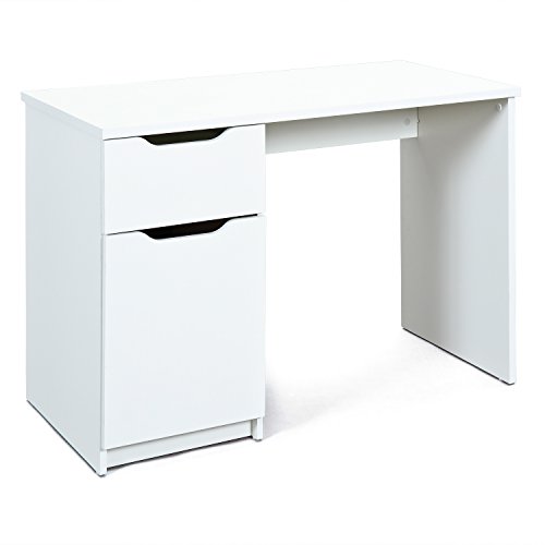 Schreibtisch mit Schublade und Seitentür, weiße Farbe, 115 x 76 x 55 cm. von Inter Link