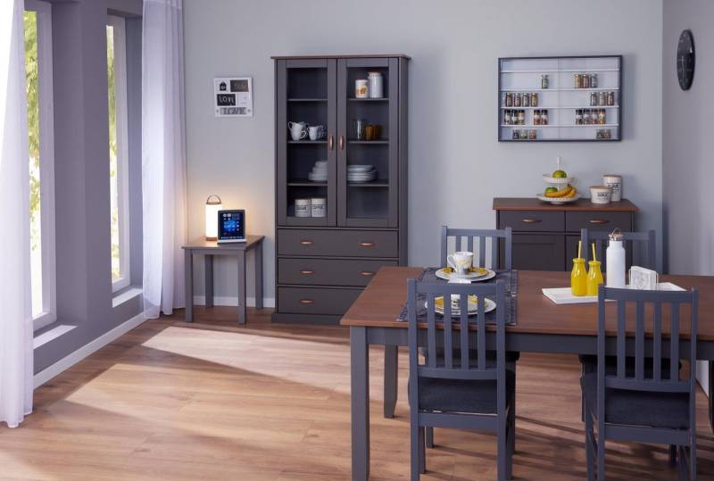 Inter Link Vitrine Luzerna 2T/3S Geschirrregal aus Massivholz von Inter Link
