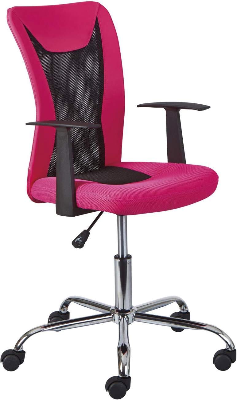 Jugenddrehstuhl Drehstuhl DONNY Mesh Pink mit Armlehnen von Inter Link