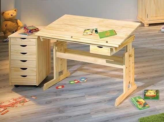 Kinderschreibtisch Julia + Rollcontainer Nils Kiefer Komplettset von Inter Link