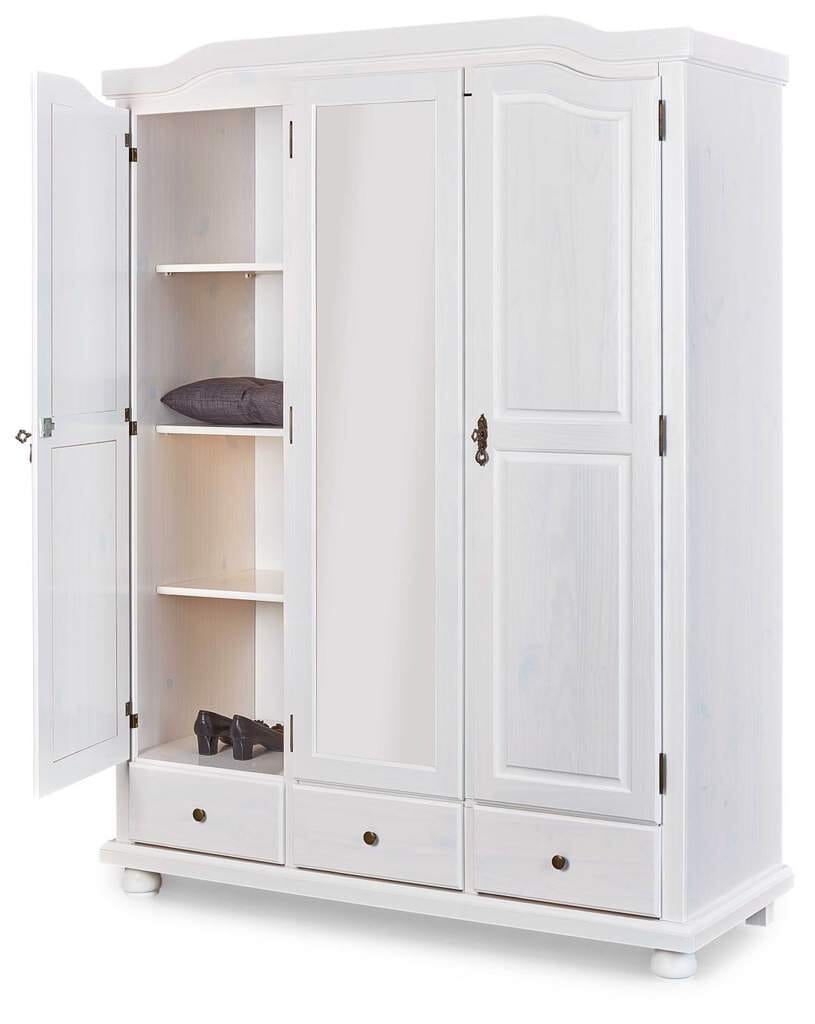 Kleiderschrank KAPPL weiß Dielenschrank 3 Türen Kiefer Kleiderschrank KAPPL weiß Dielenschrank 3 Türen Kiefer von Inter Link