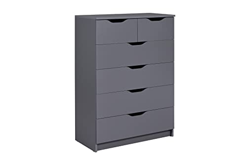 Kommode mit Schubladen | Sideboard | Schubladenschrank | Für Schlafzimmer, Wohnzimmer, Badezimmer | Grau | Bietet viel Stauraum | Holzwerkstoff | Robust | Pflegeleicht | Silenzia 2S4S von Inter Link