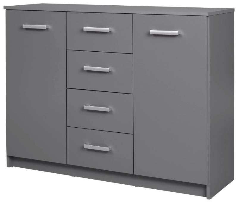 Sideboard Kommode ELENZIO 2T4S Graphit Grau mit 2 Türen 4 Schubladen von Inter Link