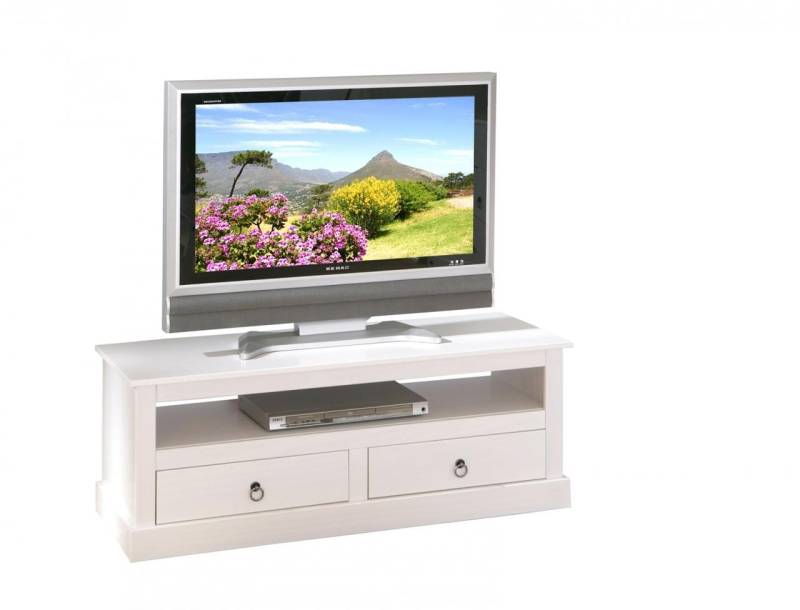 TV-Board PROVENCE Kommode mit 2 Schubladen Kiefer massiv weiß von Inter Link