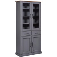Vitrine Forenzo grau lackiert Holz B/H/L: ca. 38,4x190x90 cm Vitrine Forenzo grau lackiert Holz B/H/L: ca. 38,4x190x90 cm von Inter Link