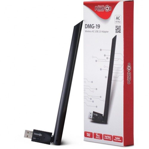 Inter-TECH DMG-19 WiFi Adap. USB-WLAN-Antenne bis zu (5dBi) Leistung Fuer bis zu 600Mbps. von Inter-Tech