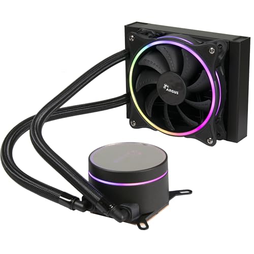 Inter-Tech 120mm AIO Wasserkühlung mit ARGB Beleuchtung des Lüfters und der Pumpe. von Inter-Tech