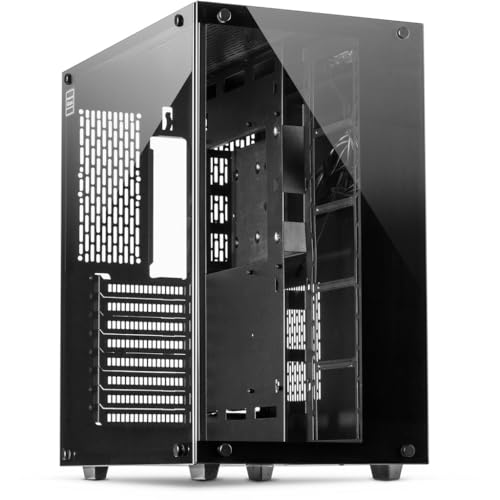 Inter-Tech C-701 Panorama ATX Gehäuse, Tempered Glass, Schwarz, 88881327 von Inter-Tech
